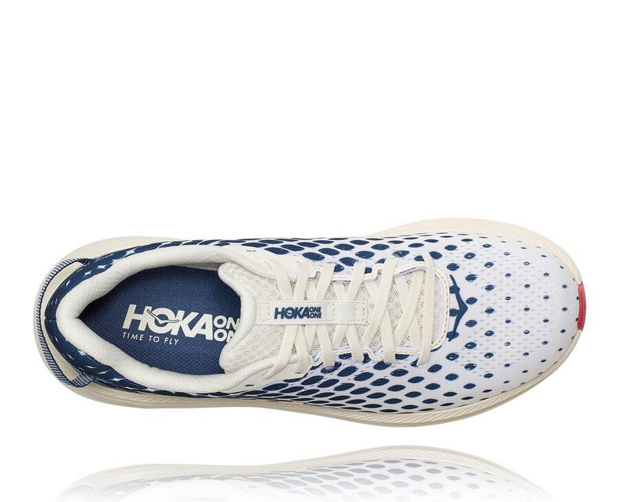 Running Shoes Mens - Hoka One One Rincon 2 - White/Blue - INOHGYV-70